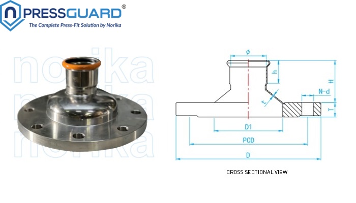 Stainless Steel 316L Press Fit  Flange Reduce Socket